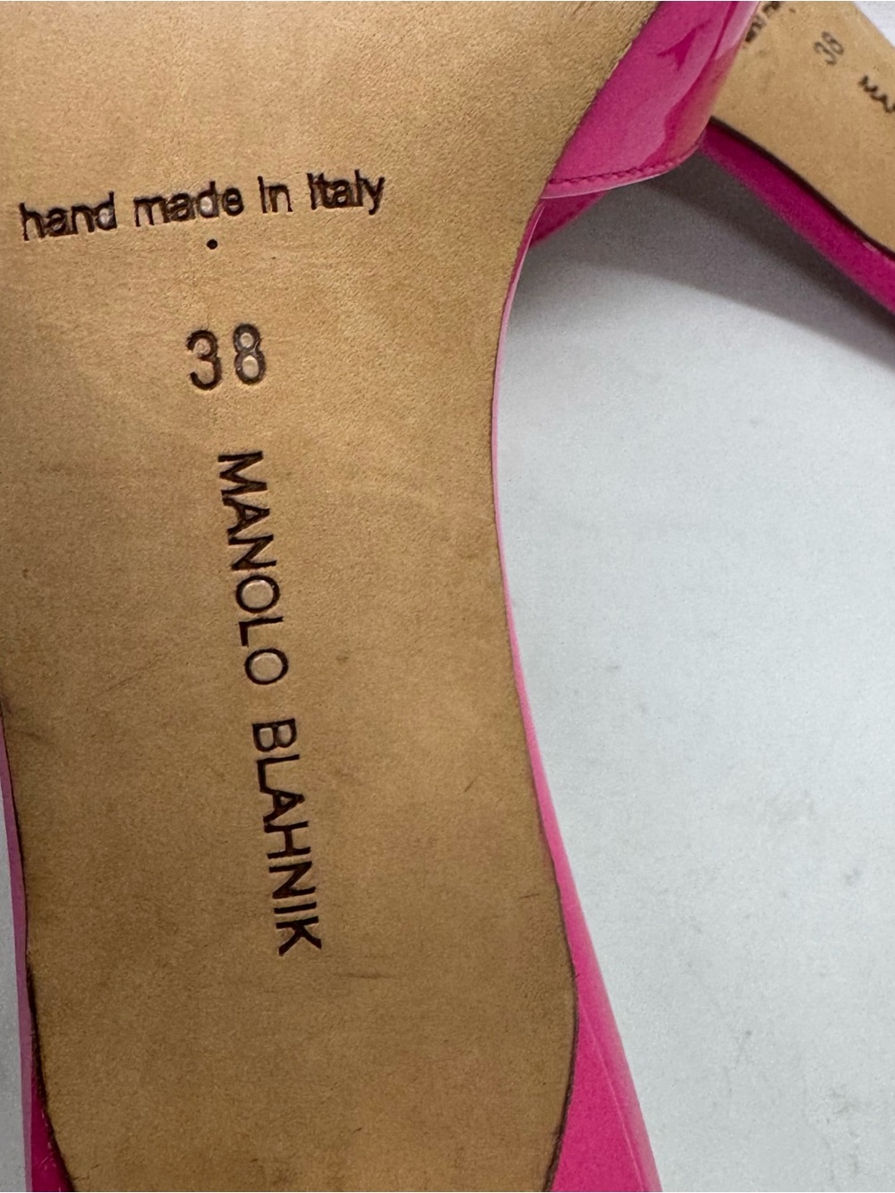 Manolo Blahnik Callamu Pink Kitten Heel Mule Sandal Size 38 Shoes - Picture 10 of 12